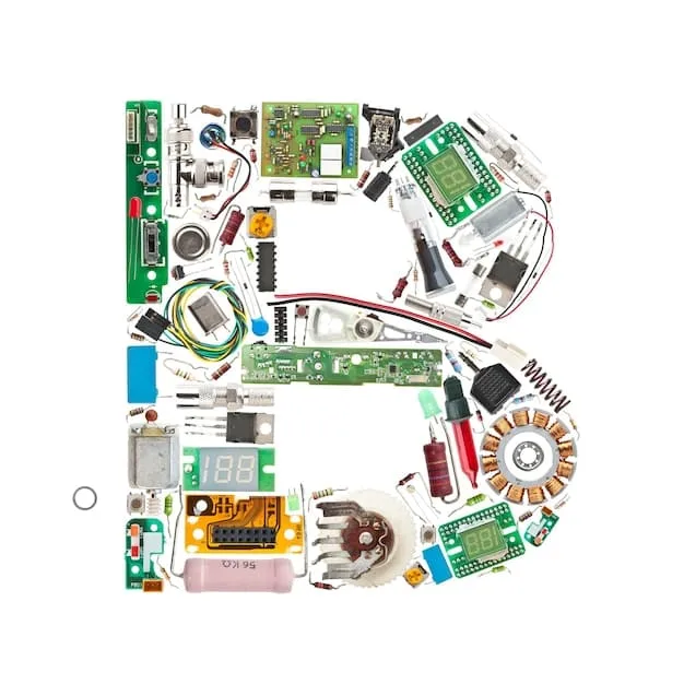 An exploded view of a laptop interior, showing the CPU, RAM modules, SSD, and battery. Each component is clearly labeled.