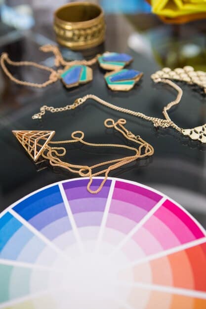 A color wheel showcasing cool colors such as blues, purples, and greens, along with examples of clothing in these shades that complement cool skin tones.
