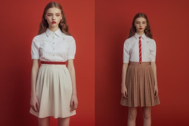 A split image showing two different white shirt and skirt outfits. One side shows a white shirt tucked into a floral print maxi skirt with sandals and a straw hat. The other side shows a white shirt buttoned down with a belt on the waist, paired with a knee length pencil skirt and heels.