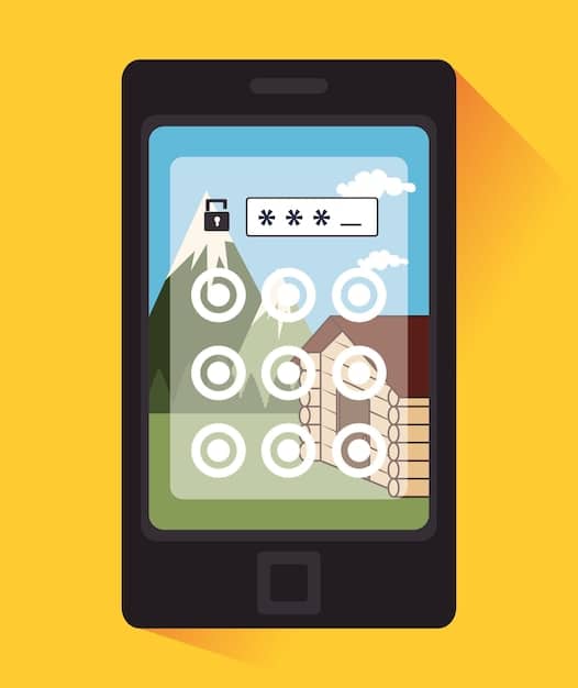 A smartphone displaying a screen with encryption symbols and security settings, highlighting the privacy options available to users.