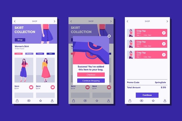 A split screen showing the SHEIN app on one side and the SHEIN website on the other. Both screens display the sign-up/registration page with fields for email entry and prominent call-to-action buttons like 