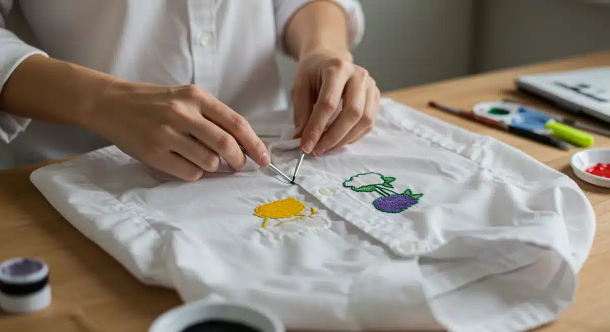 DIY transformation of a white button-down shirt