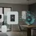 Integrated smart home ecosystem in a contemporary living room, highlighting seamless technology